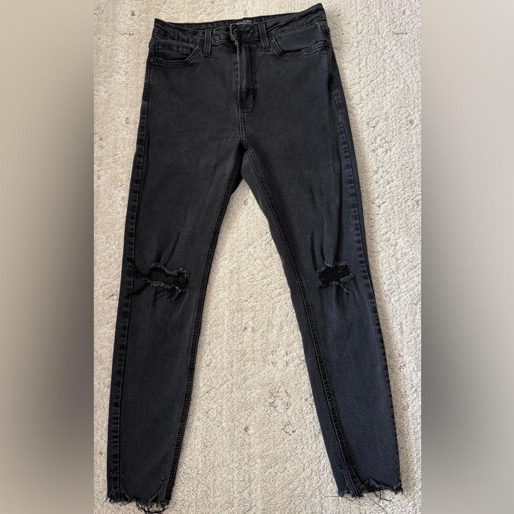 JUST BLACK Distressed Black Woman’s Skinny Jeans